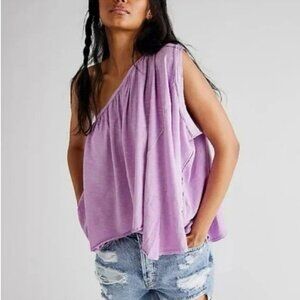 NWOT Free People We The Free Spring Break One Shoulder Top Purple Small